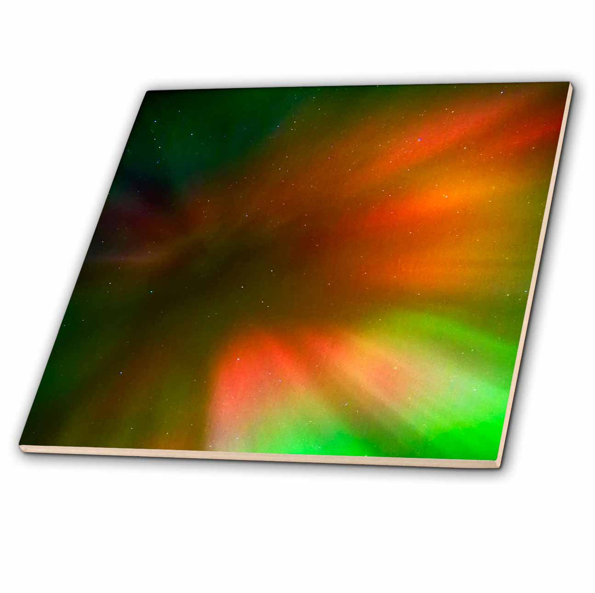 3dRose Canada, Manitoba, Winnipeg. Aurora Borealis and Stars. - Tiles (ct_329748)