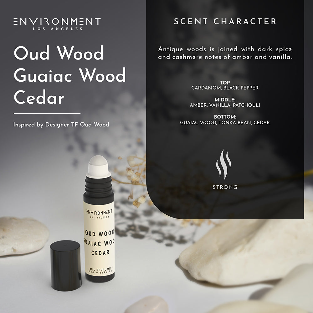 Oud Wood | Guaiac Wood | Cedar Roll-on Oil Perfume (Inspired by Tom Ford Oud Wood®) | Environment - Roll on | Wiccan Center