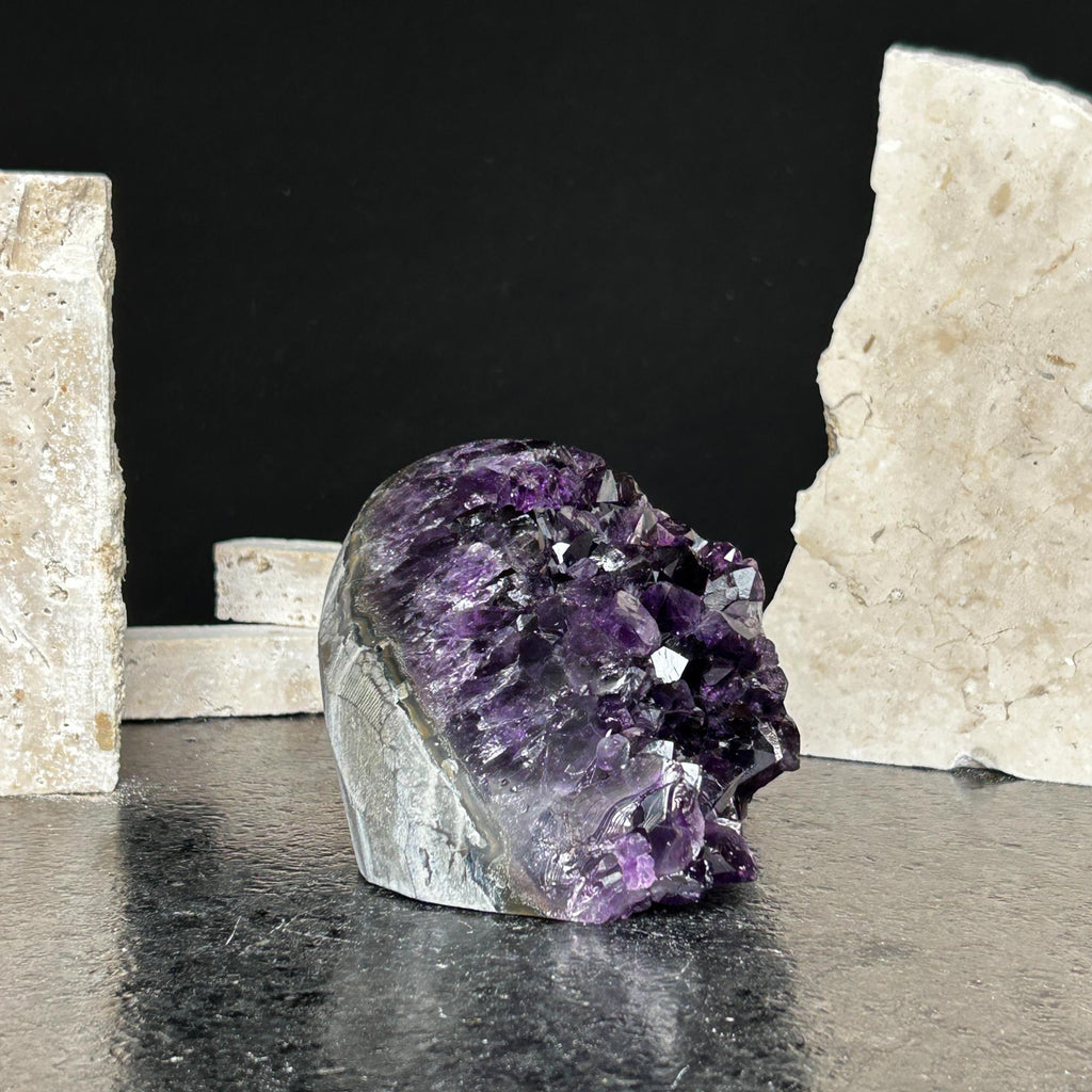 Top Grade Deep Purple Uruguayan Amethyst, Amethyst cluster with agate Formations | Amethyst Geodes | Wiccan Center