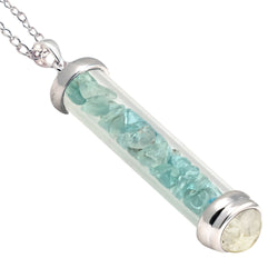 Blue Topaz Gem Power Vial Pendant for Truth | Gem Power Vials | Wiccan Center