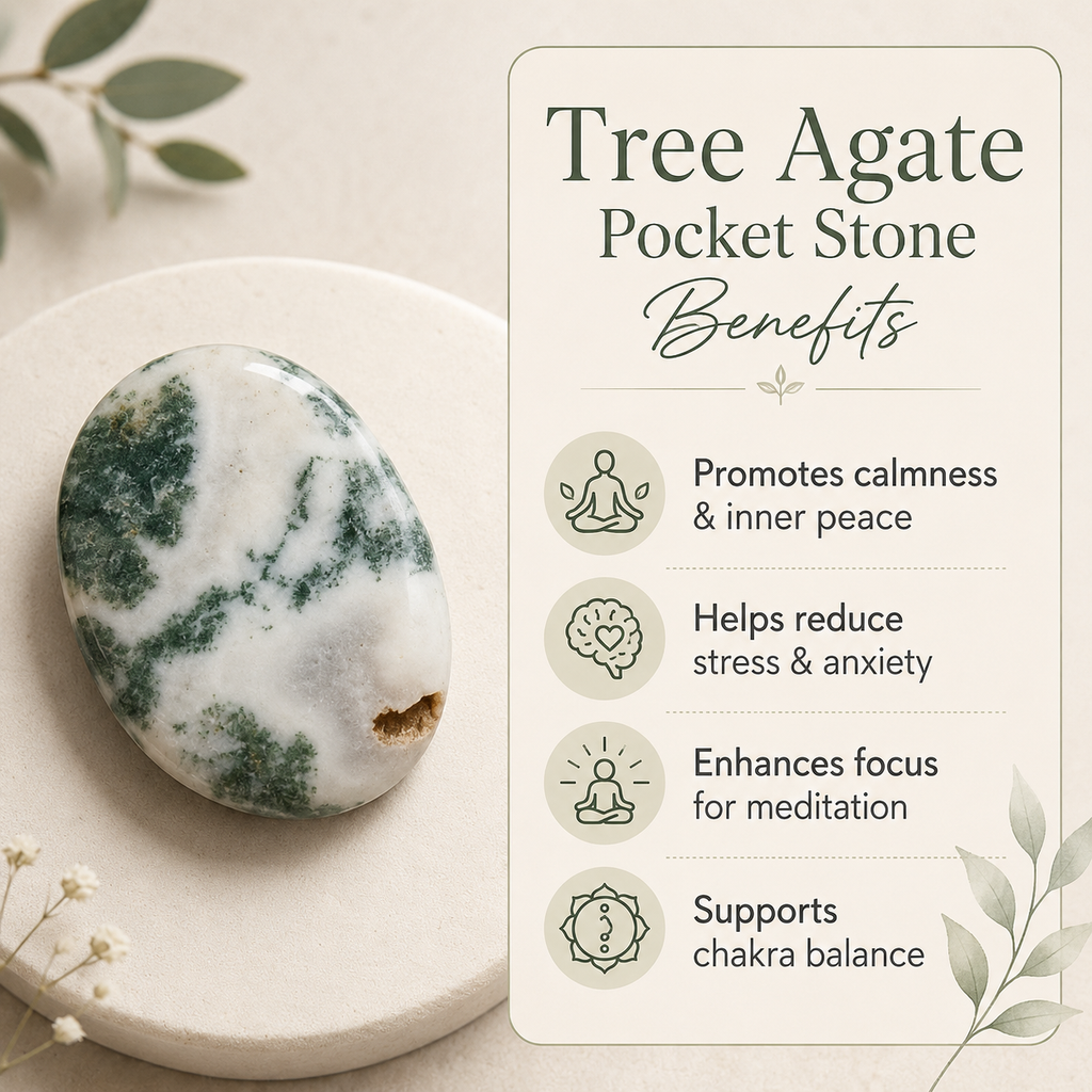 Tree Agate Pocket Stones (Trust and Self-Discipline)