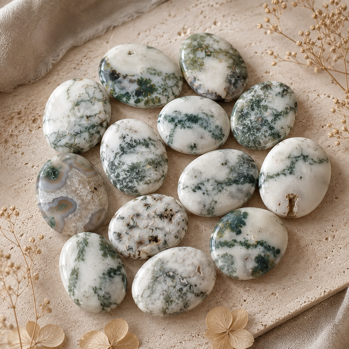 Tree Agate Pocket Stones (Trust and Self-Discipline)