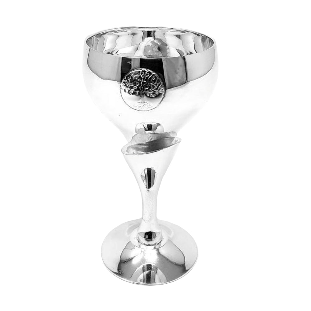 Tree of Life Carved Silver Plated Chalice