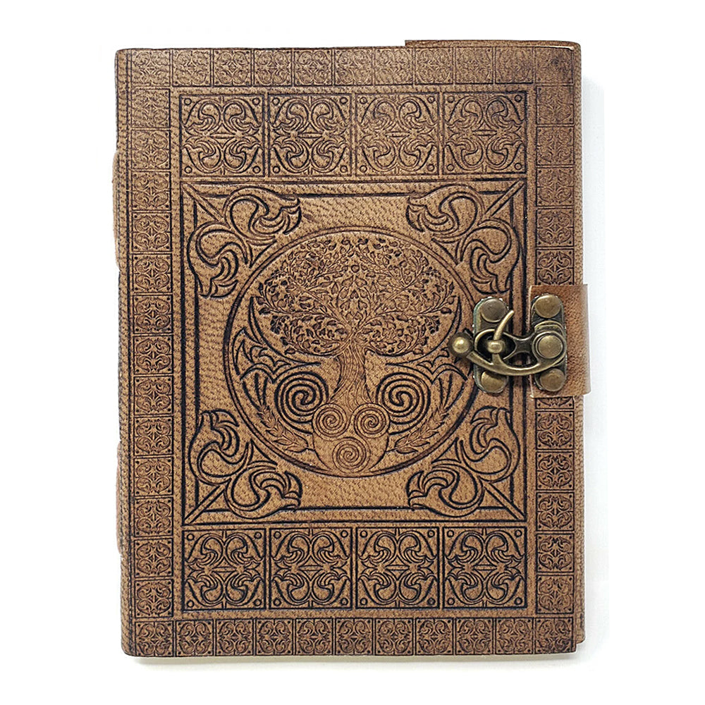 Tree of Life with Celtic Knots Leather Journal with Latch Closure | Journal | Wiccan Center
