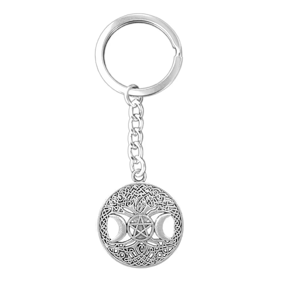 Tree of Life Triple Moon Keychain | keychain | Wiccan Center