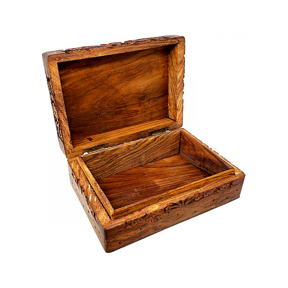 Tree of Life Carved Wood Box 5" x 7" | Wood Box | Wiccan Center