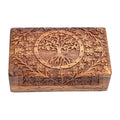 Tree Of Life Carved Wooden Box - 4" x 6" | Wood Box | Wiccan Center
