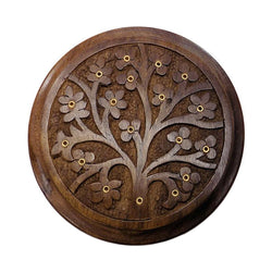 Tree of Life Carved Wood Stick Burner 5" | Incense Burner | Wiccan Center