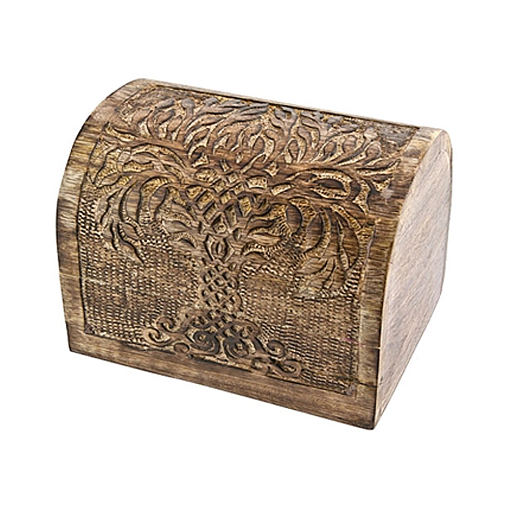Tree of Life Carved Wooden Chest | Wood Box | Wiccan Center