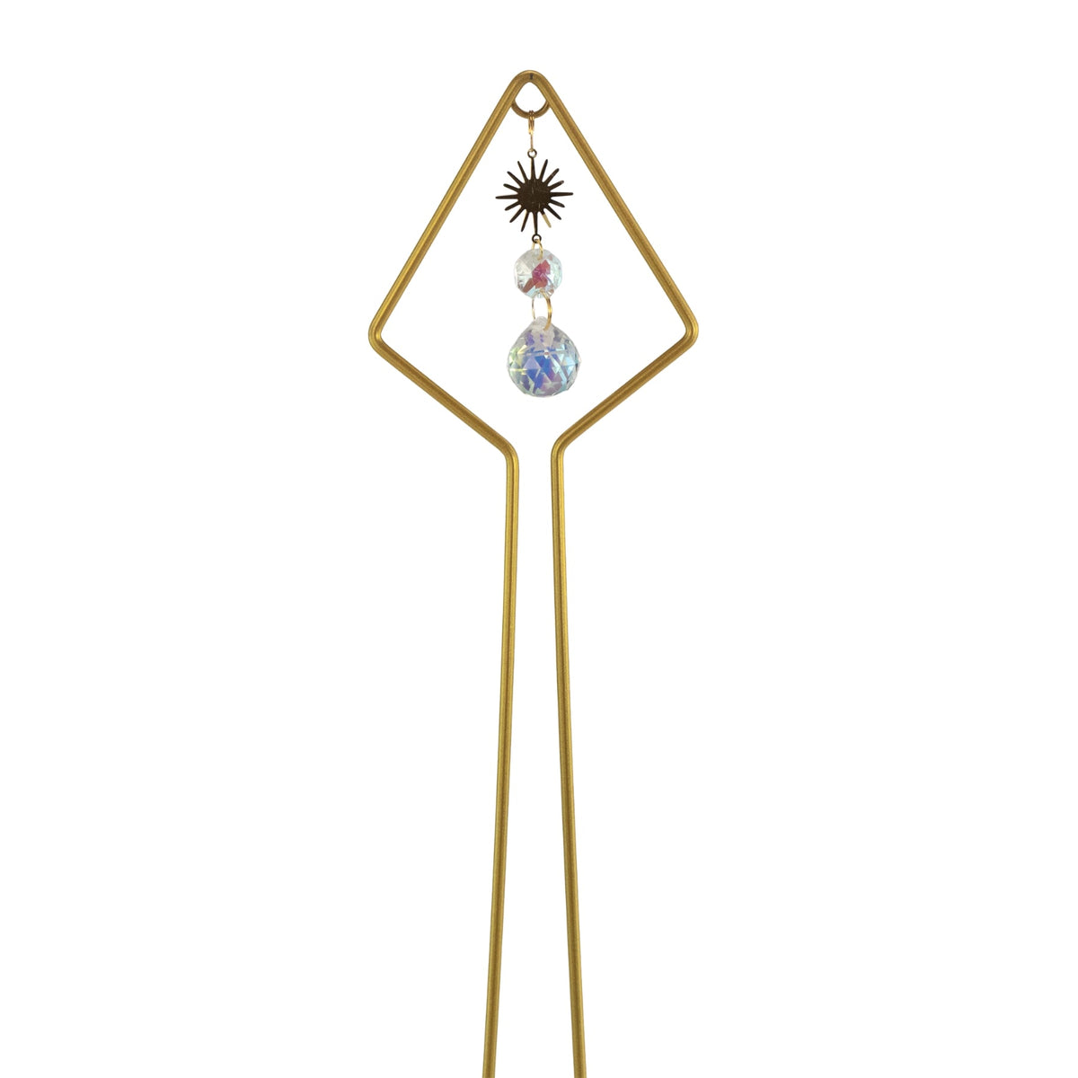 Gold Plant Trellis with Crystal | | Wiccan Center