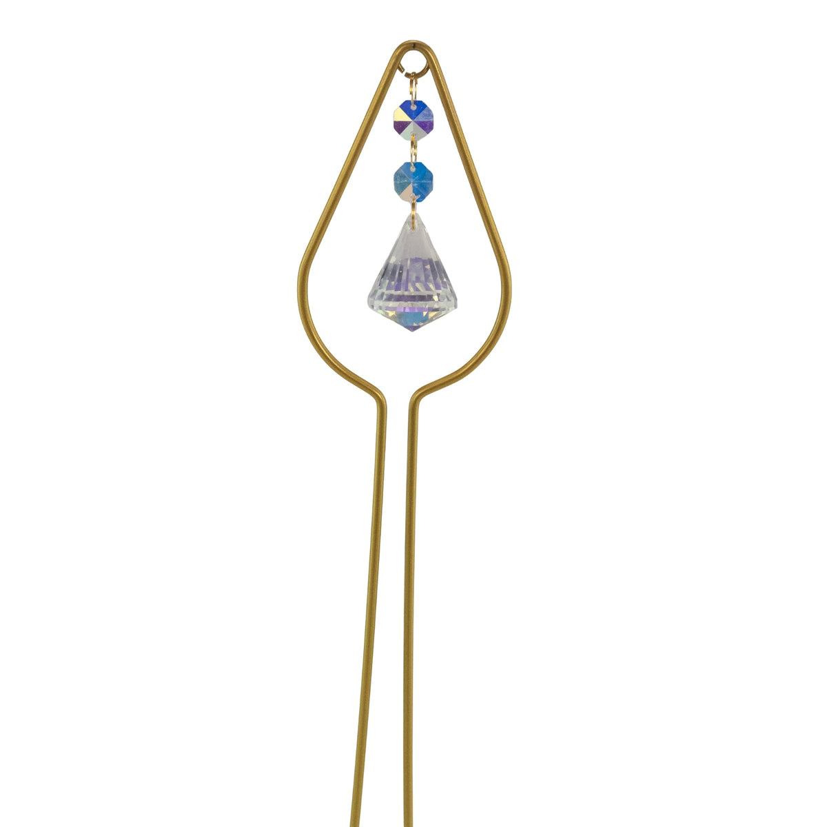 Gold Plant Trellis with Crystal | | Wiccan Center