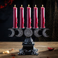 Triple Moon Pentagram 5 Candle Holder