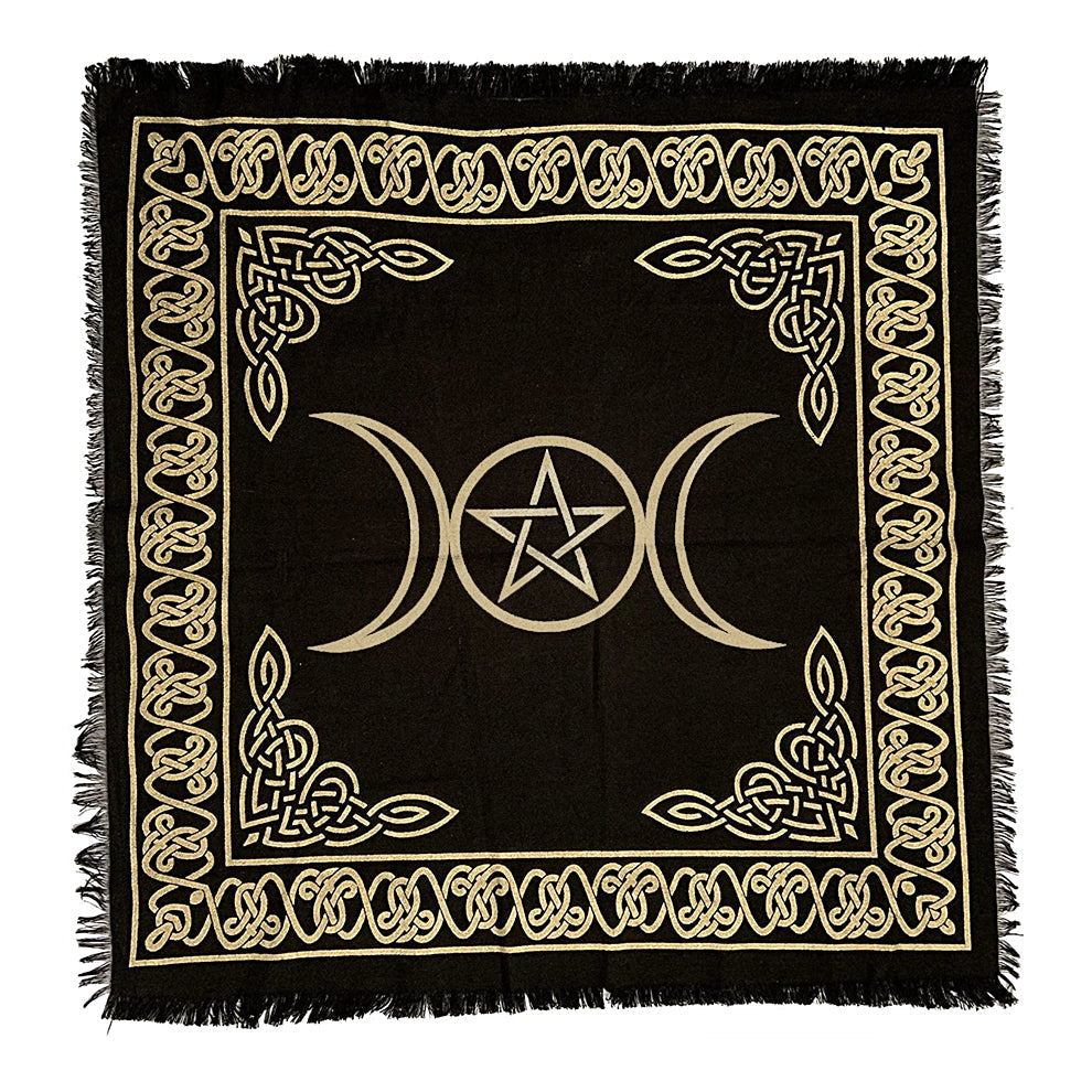 Triple Moon Pentagram Altar Cloth 18" x 18" | Altar Cloth | Wiccan Center