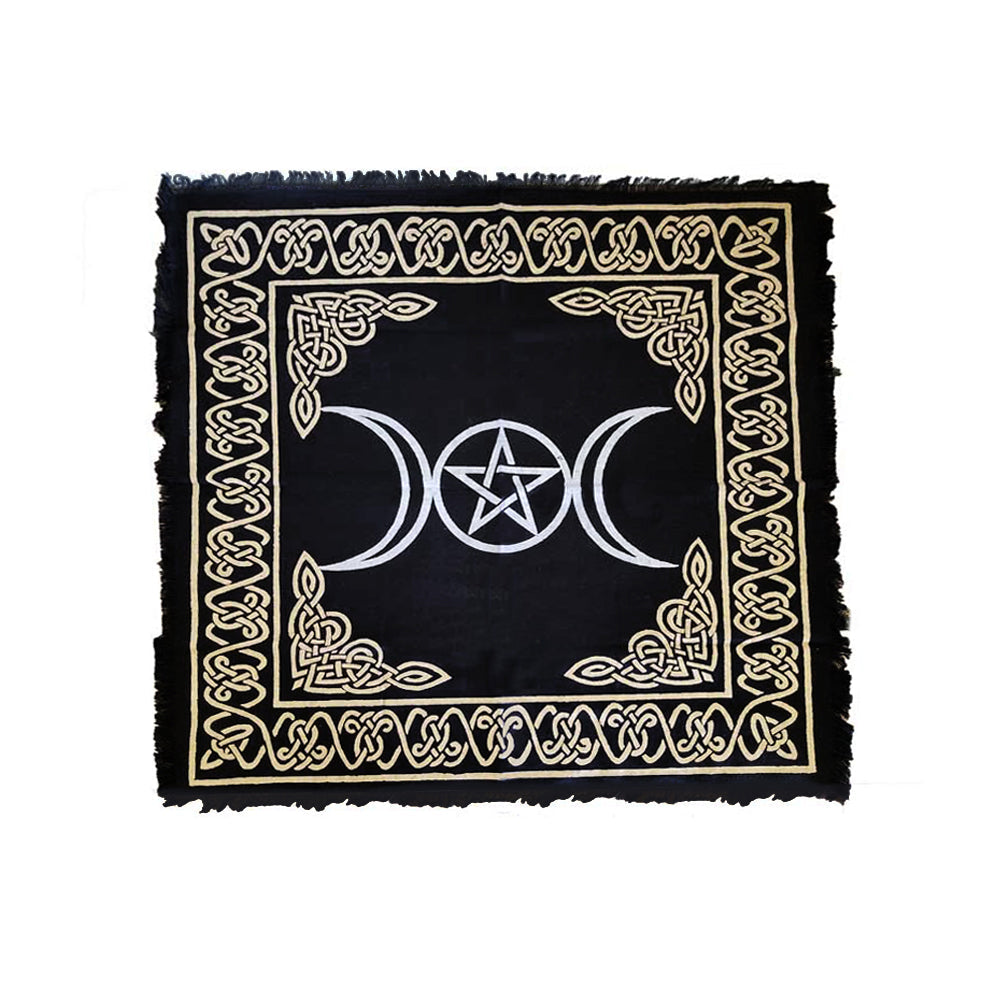 Triple Moon Pentagram Altar Cloth 18" x 18" | Altar Cloth | Wiccan Center