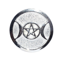 Triple Moon Silver Plated Altar Tile | Figurine | Wiccan Center