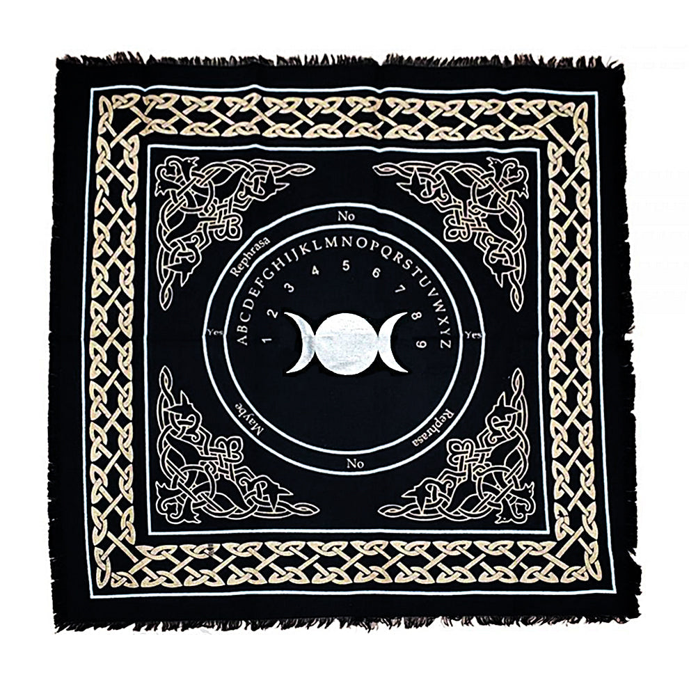 Triple Moon Ouija Board Altar Cloth 24" x 24" | Altar Cloth | Wiccan Center
