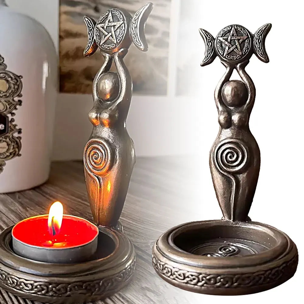 Goddess Triple Moon Candle Holder | Candle Holders | Wiccan Center