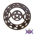 Triple Moon Wood Wall Plaque | Figurine | Wiccan Center