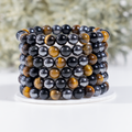 TRIPLE PROTECTION Crystal Bracelet (Tiger Eye, Black Obsidian, Hematite)