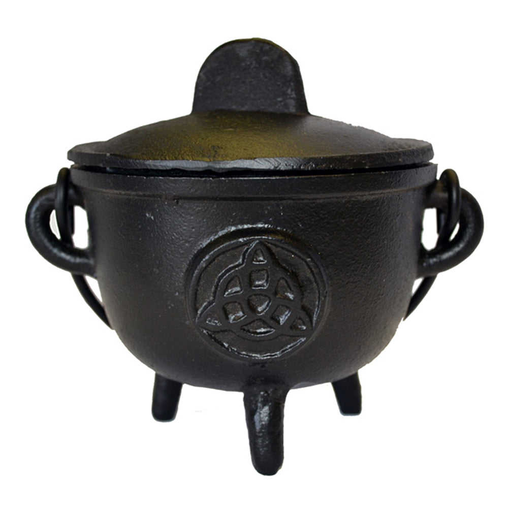Cast Iron Cauldron - Triquetra 4.5" | Cauldrons | Wiccan Center