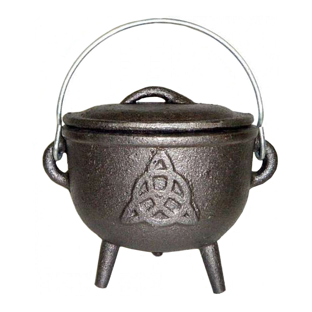 Cast Iron Cauldron - Triquetra 4.5" | Cauldrons | Wiccan Center