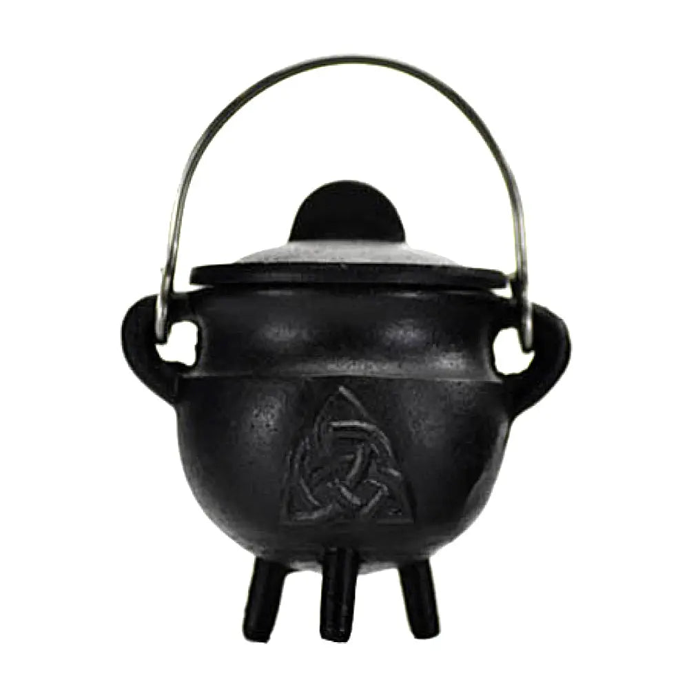 Cast Iron Cauldron - Triquetra 3" x 2.75" | Cauldrons | Wiccan Center