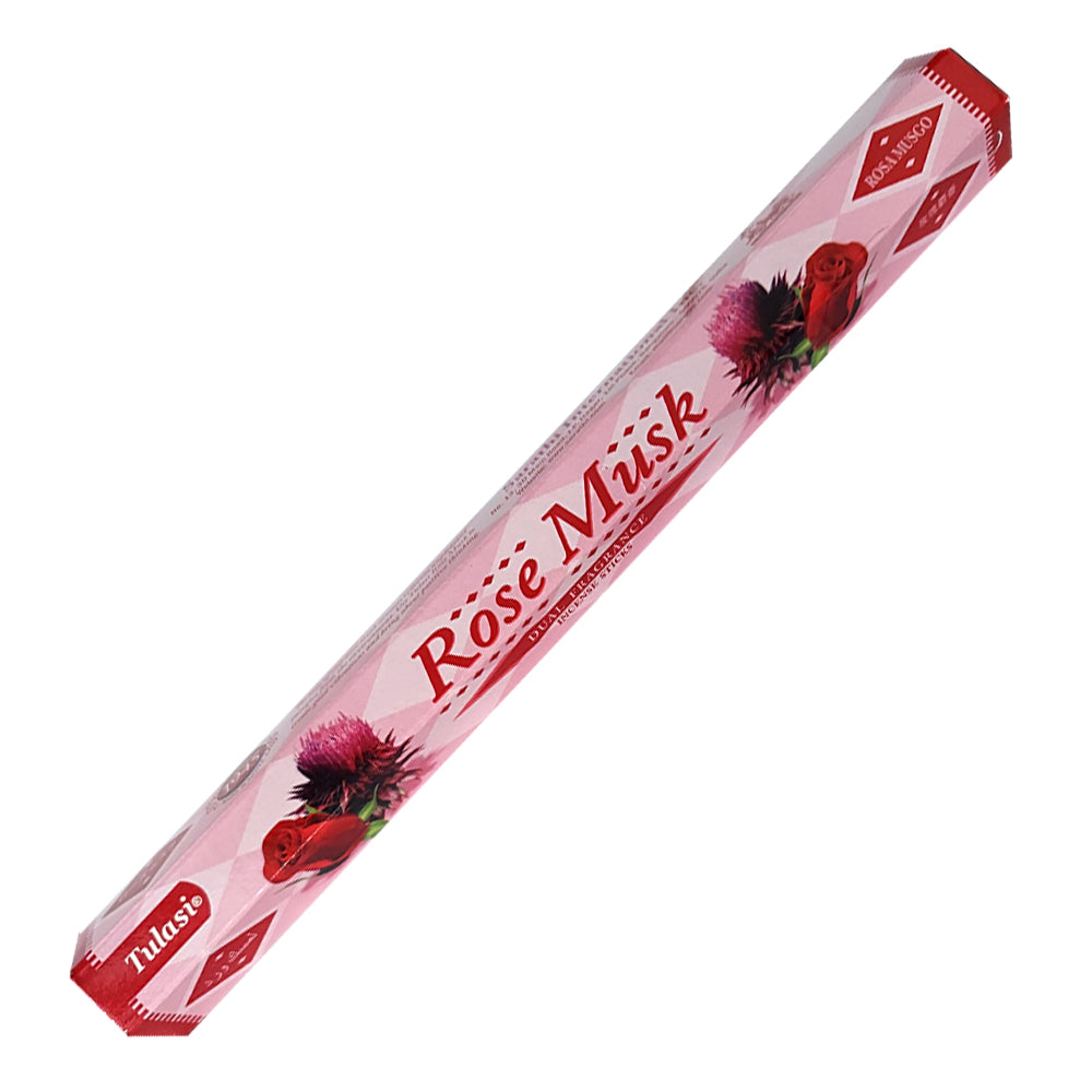 Tulasi Rose Musk Dual Fragrance Incense Sticks | Incense | Wiccan Center