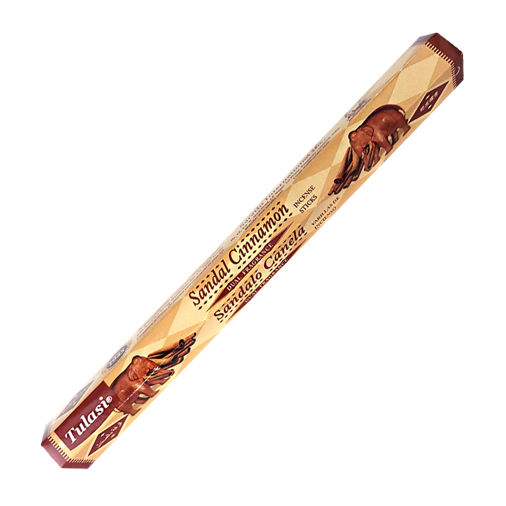 Tulasi Sandal Cinnamon Dual Fragrance Incense Sticks | Incense | Wiccan Center