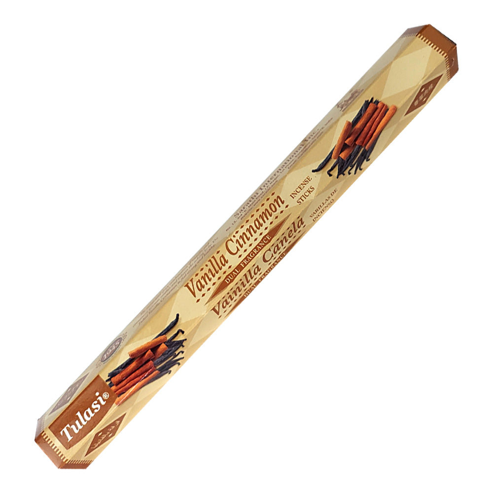 Tulasi Vanilla Cinnamon Dual Fragrance Incense Sticks | Incense | Wiccan Center