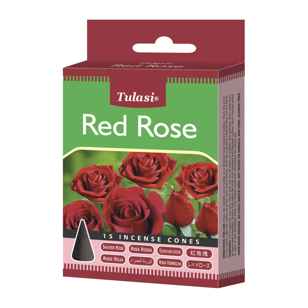 Tulasi Red Rose Incense Cones | Incense | Wiccan Center