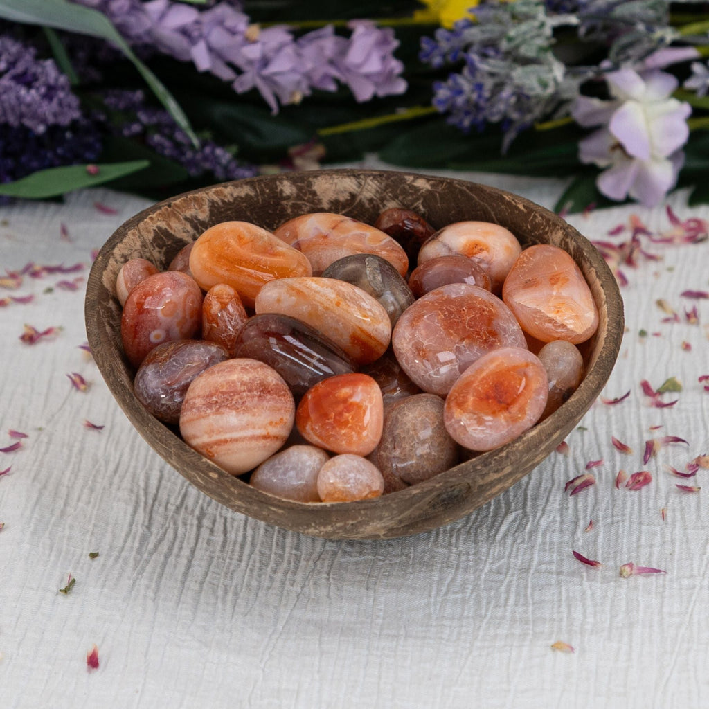 Banded Carnelian Tumbled 1lb | Religious Items | Wiccan Center