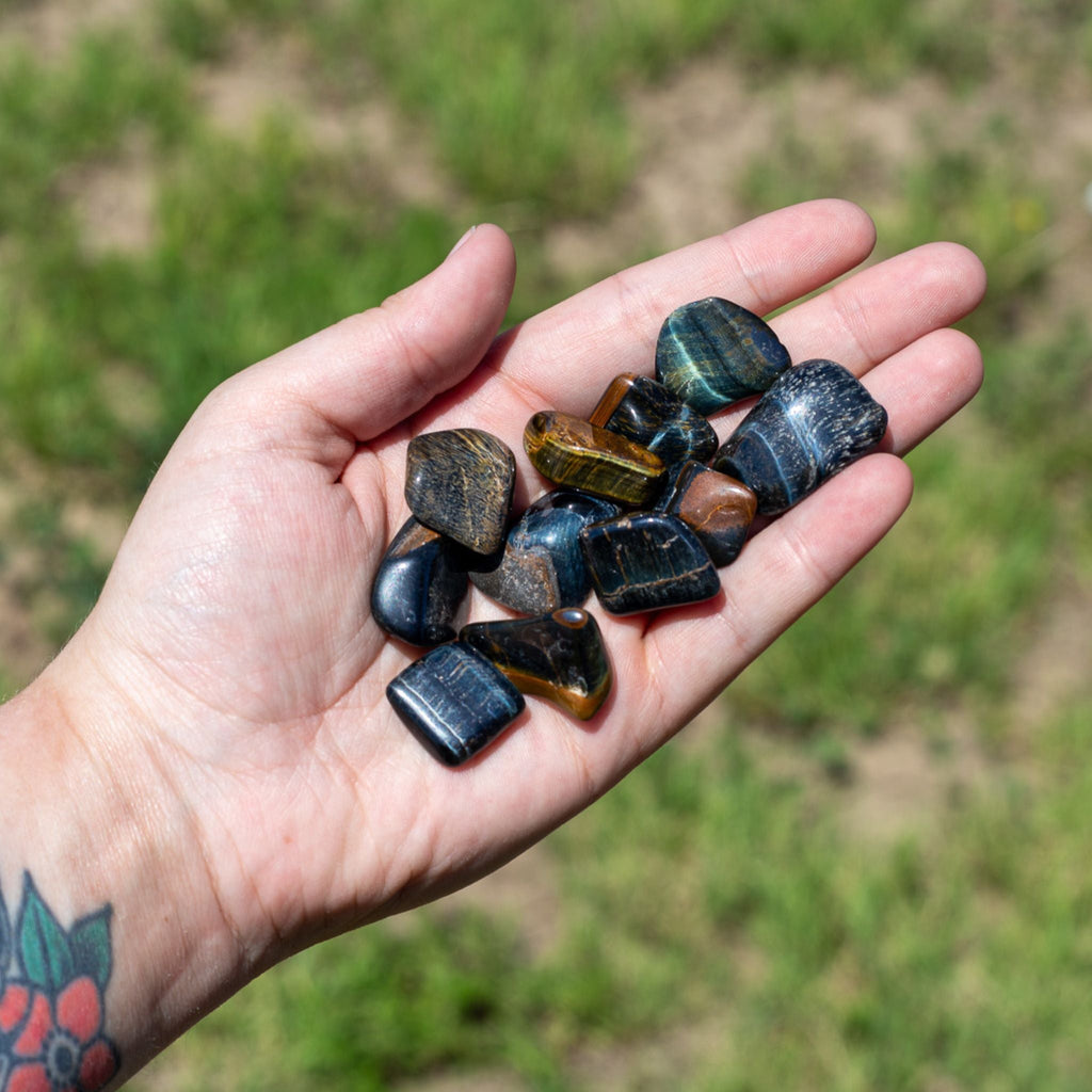 Blue Tiger's Eye Tumbled 1lb | Rocks & Fossils | Wiccan Center
