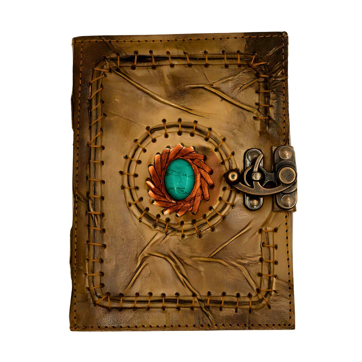 Turquoise Stone Leather Journal | Notebooks & Notepads | Wiccan Center