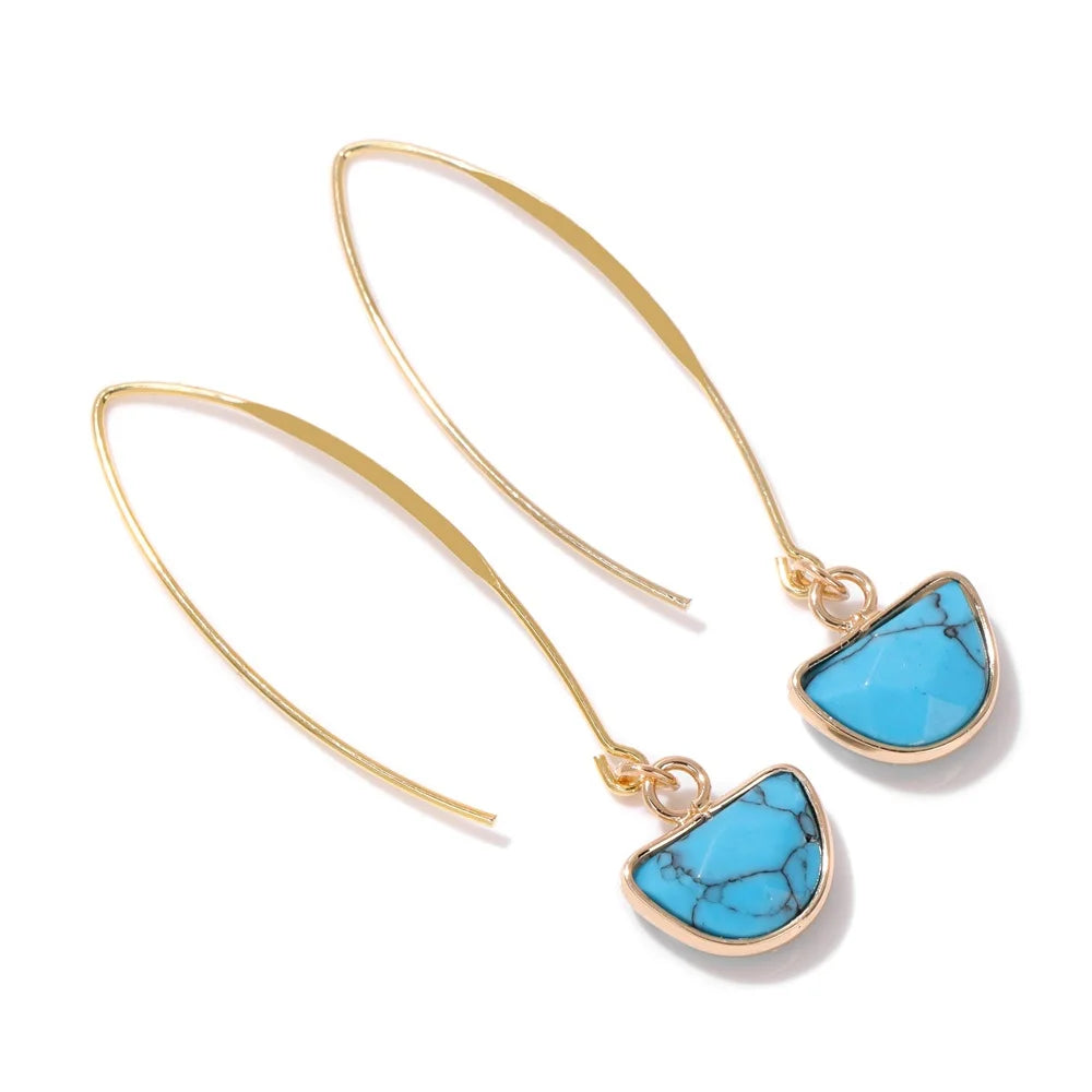 Crystal Faceted Teardrop Gold Earrings | earrings | Wiccan Center