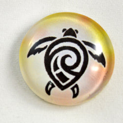 Tribal Turtle Glass Cabochon | Handmade | Wiccan Center