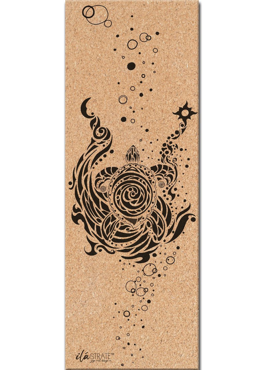 Tribute to Keya (Turtle) Cork Yoga Mat | Yoga Mat - Hand Painted | Wiccan Center