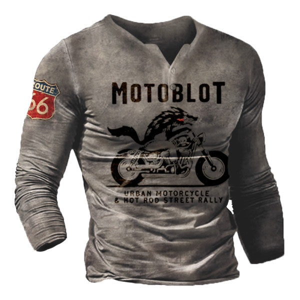 Motorcycle Rally Combat Skull Long Sleeved T Shirt Men's | | Wiccan Center