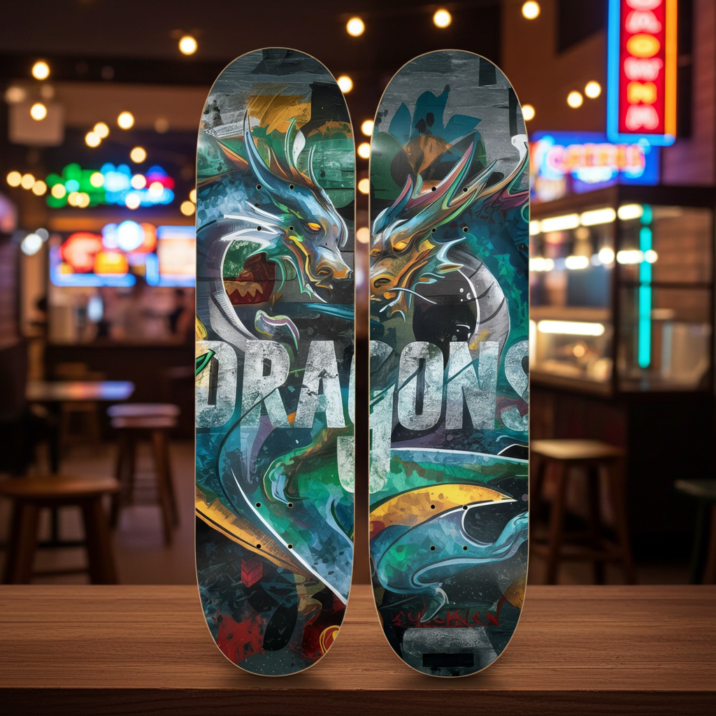 2 Skateboard Series Art - Dragons | Skateboard | Wiccan Center