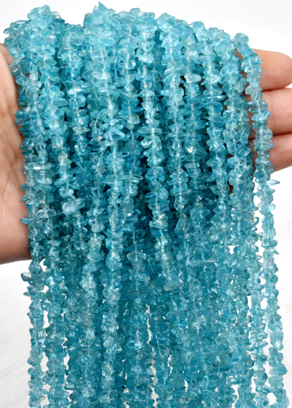 Uncut Raw Apatite Crystal Chip Beads for Necklace (Strength and Weight Control) | Beads | Wiccan Center