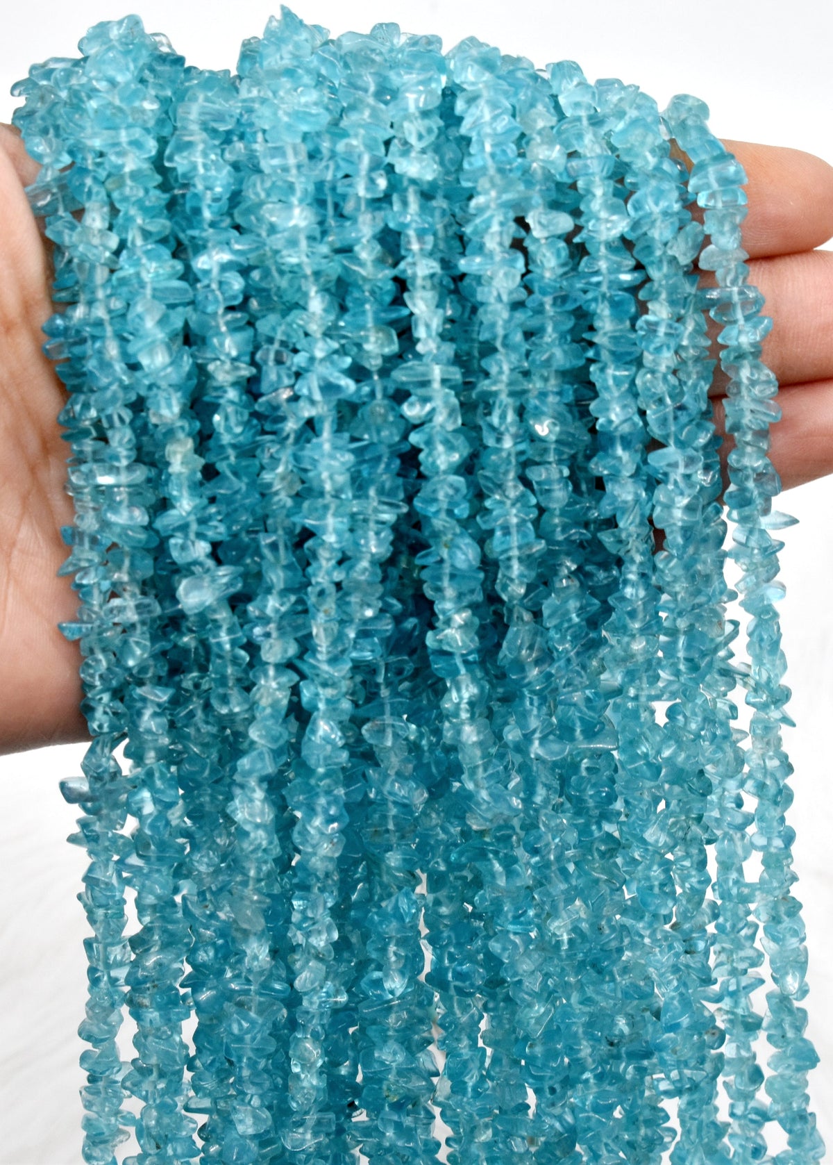 Uncut Raw Apatite Crystal Chip Beads for Necklace (Strength and Weight Control) | Beads | Wiccan Center