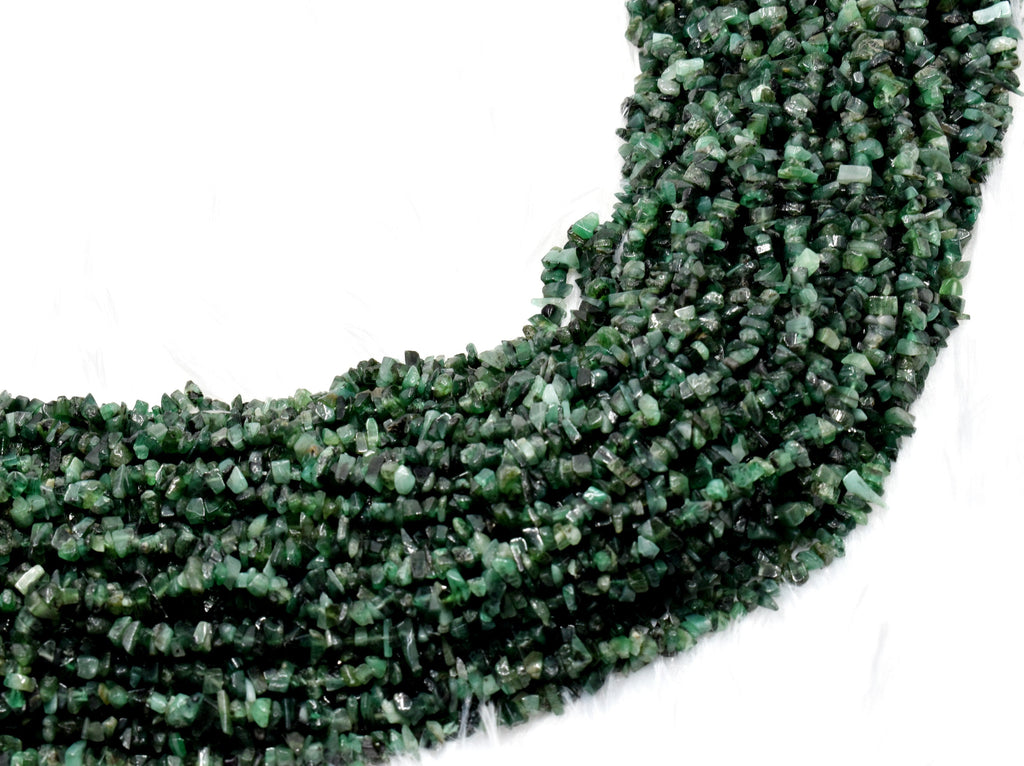 Uncut Raw Emerald Crystal Chip Beads for Necklace (Intuition and Power) | Beads | Wiccan Center