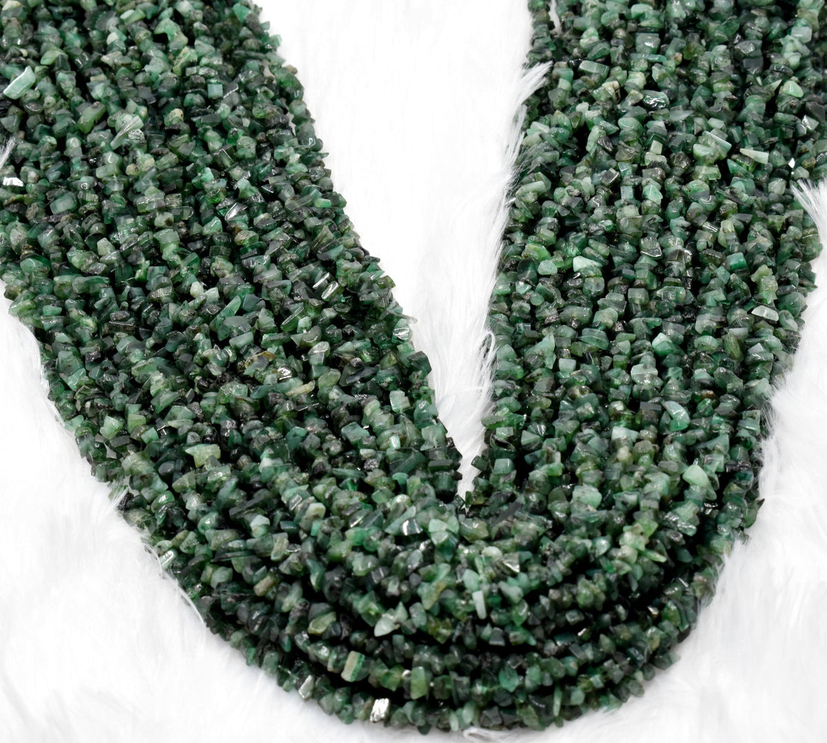 Uncut Raw Emerald Crystal Chip Beads for Necklace (Intuition and Power) | Beads | Wiccan Center