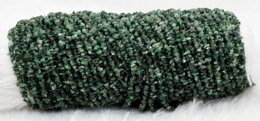 Uncut Raw Emerald Crystal Chip Beads for Necklace (Intuition and Power) | Beads | Wiccan Center