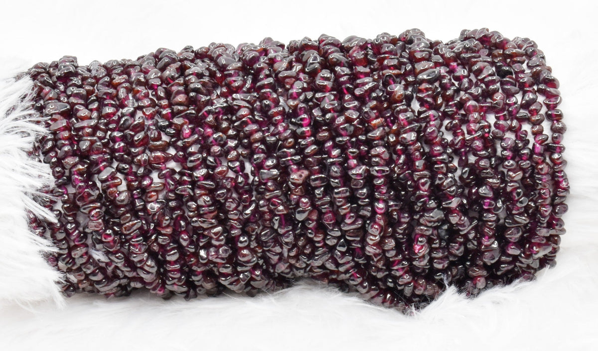 Uncut Raw Garnet Crystal Chip Beads for Necklace (Manifestation and Power) | Beads | Wiccan Center