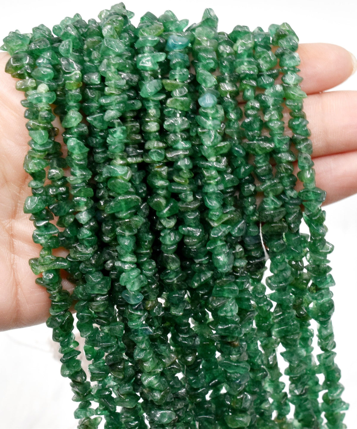 Uncut Raw Grosullar Jade Crystal Chip Beads for Necklace (Confidence and Determination ) | Beads | Wiccan Center