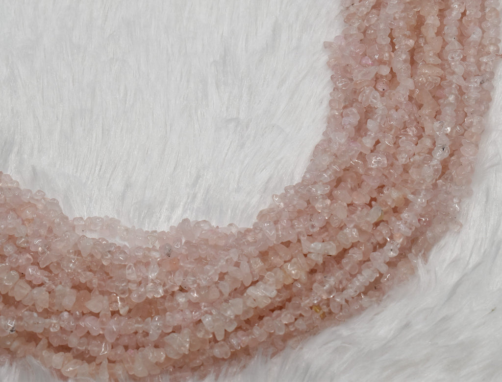 Uncut Raw Rose Quartz Crystal Chip Beads for Necklace (Creativity and Empathy). | Beads | Wiccan Center