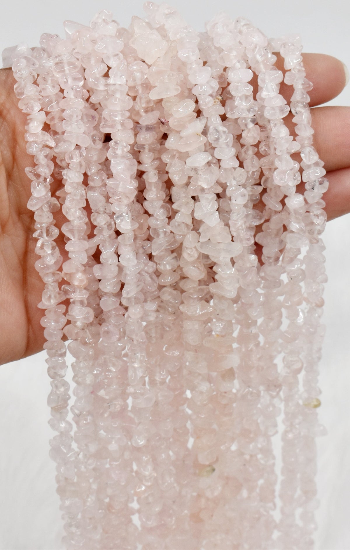 Uncut Raw Rose Quartz Crystal Chip Beads for Necklace (Creativity and Empathy). | Beads | Wiccan Center