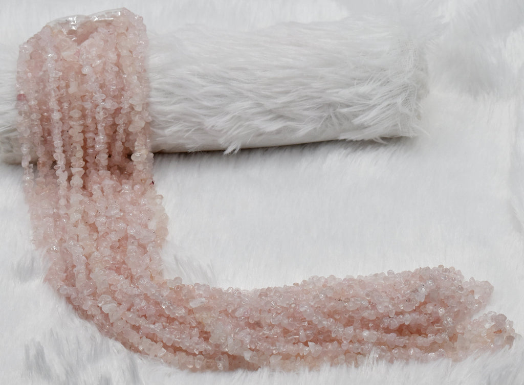 Uncut Raw Rose Quartz Crystal Chip Beads for Necklace (Creativity and Empathy). | Beads | Wiccan Center
