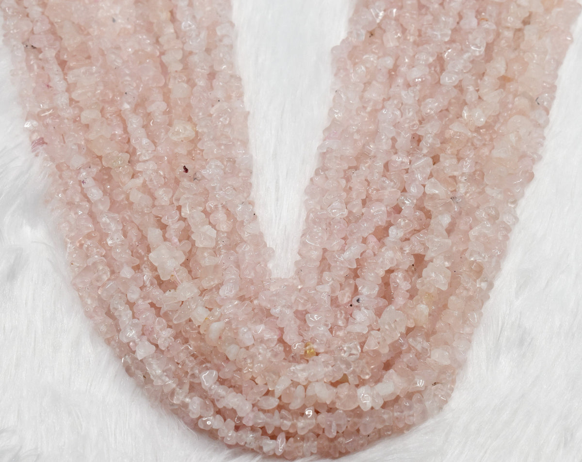 Uncut Raw Rose Quartz Crystal Chip Beads for Necklace (Creativity and Empathy). | Beads | Wiccan Center