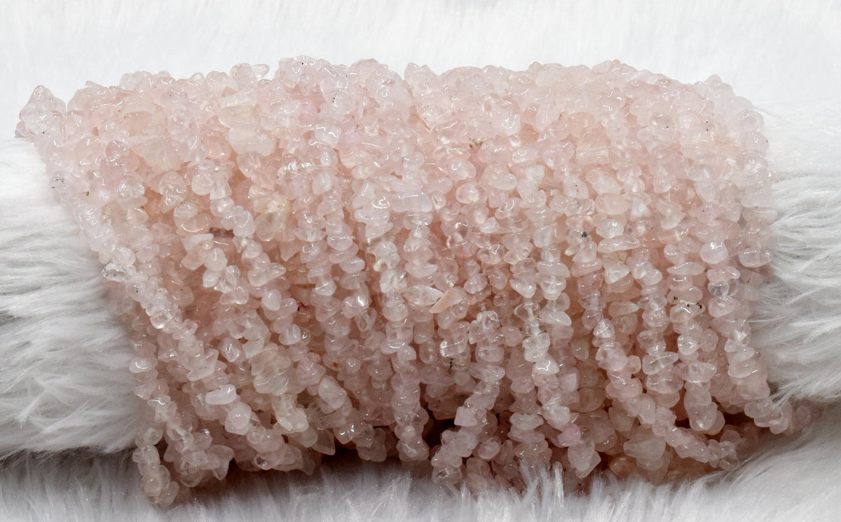 Uncut Raw Rose Quartz Crystal Chip Beads for Necklace (Creativity and Empathy). | Beads | Wiccan Center